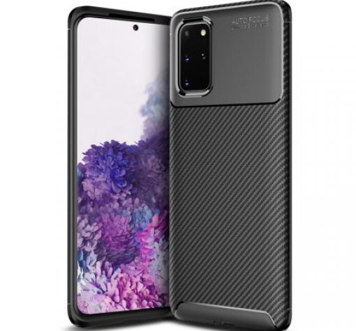 Луксозен силиконов калъф / гръб / TPU Auto Focus за Samsung S20 Plus - черен / Carbon