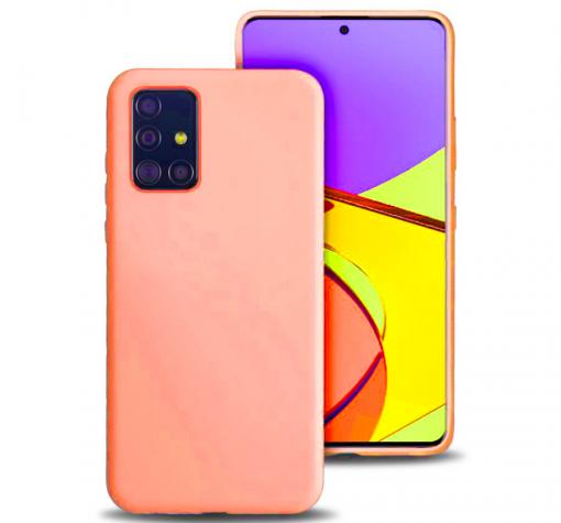 Луксозен силиконов калъф / гръб / Nano TPU за Samsung A71 - праскова