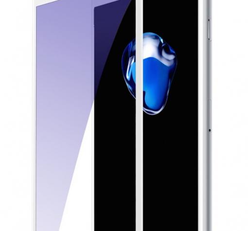 3D full cover Tempered Glass Screen Protector Baseus Anti-blue light Apple iPhone 7 Plus / iPhone 8 Plus / Извит стъклен скрийн протектор Baseus Anti-blue light за Apple iPhone 7 Plus / iPhone 8 Plus - бял