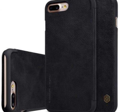 Луксозен кожен калъф Flip тефтер Nillkin QIN Series за Apple iPhone 7 Plus / iPhone 8 Plus - черен