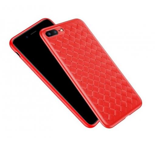 Луксозен гръб BASEUS Weaving Grid за Apple iPhone 7 Plus / iPhone 8 Plus - червен
