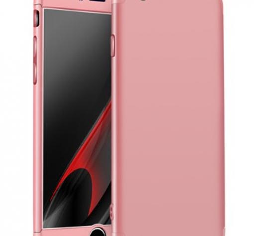 Луксозен твърд гръб GKK 3in1 360° Full Cover за Apple iPhone 7 / iPhone 8 - Rose Gold / лице и гръб
