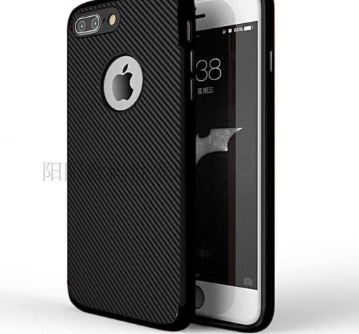 Луксозен силиконов калъф / гръб / TPU за Apple iPhone 8 - черен / carbon