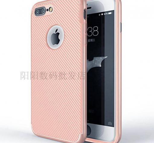 Луксозен силиконов калъф / гръб / TPU за Apple iPhone 8 Plus - Rose Gold / carbon