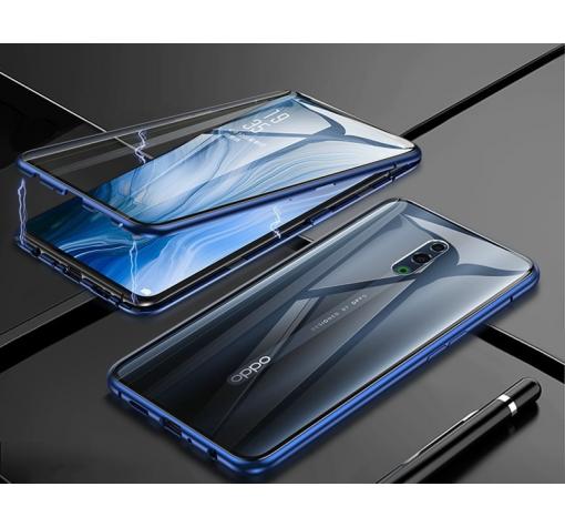 Магнитен калъф Bumper Case 360° FULL за Xiaomi Redmi 8 - прозрачен / синя рамка