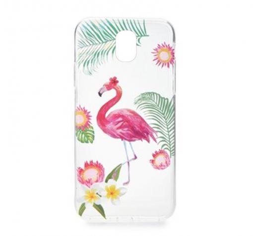 Силиконов калъф / гръб / TPU за Samsung J7 2017 J730 - прозрачен / Summer Flamingo