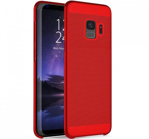 Луксозен твърд гръб за Samsung A6 2018 A600F - червен / Grid