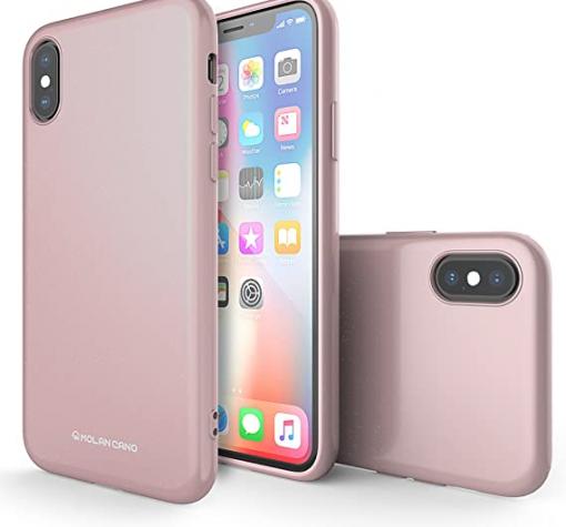 Силиконов калъф / гръб / Molan Cano Glossy Jelly Case за Apple iPhone XR - светло розов / гланц / брокат