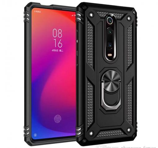 Силиконов гръб Spigen със стойка и магнитно захващане за Xiaomi Redmi 8 - черен