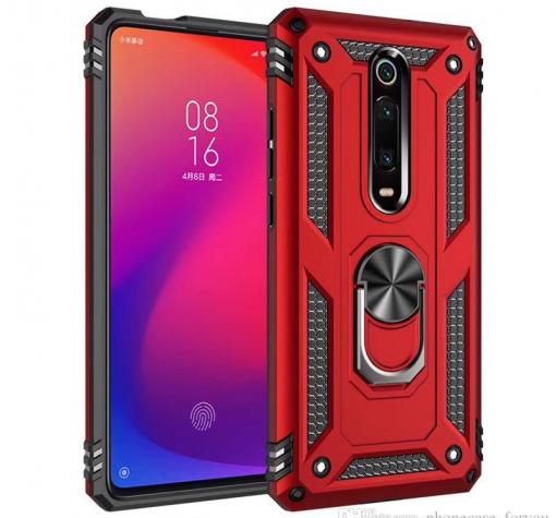 Силиконов гръб Spigen със стойка и магнитно захващане за Xiaomi Redmi 8A - червен