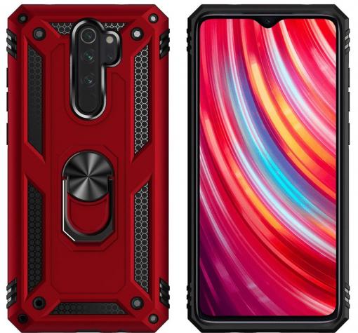 Силиконов гръб Spigen със стойка и магнитно захващане за Xiaomi Redmi Note 8 Pro - червен