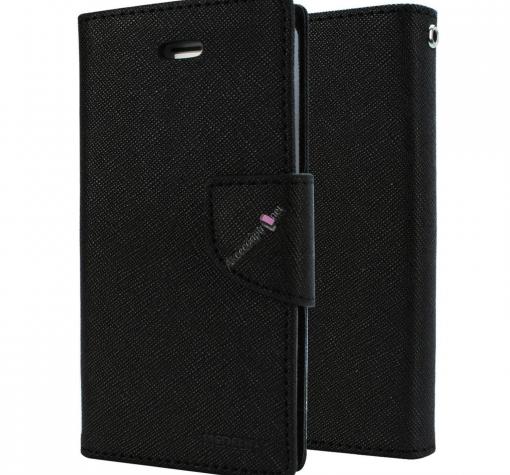 Калъф Flip тефтер Mercury GOOSPERY Fancy Diary със стойка за Huawei Ascend P8 Lite / Huawei P8 Lite - черен