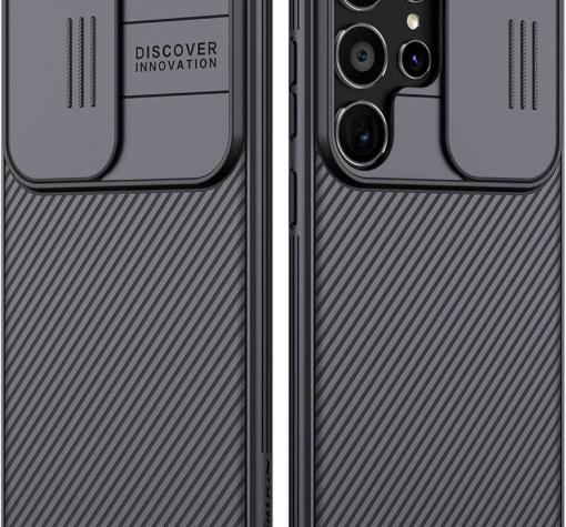 Оригинален Твърд кейс Nillkin Camshield Pro за Samsung S24 Ultra - черен гръб Carbon
