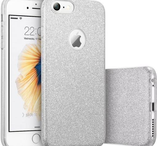 Луксозен силиконов калъф / гръб / TPU USAMS Bling Series за Apple iPhone 7 Plus - сребрист / брокат
