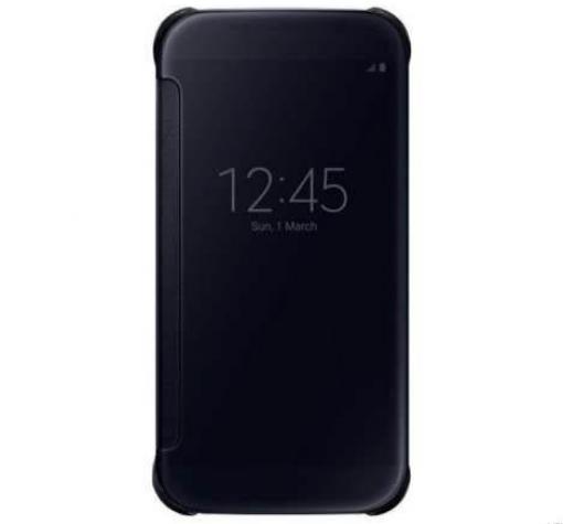 Страничен флип калъф Clear View Cover за Samsung S6 Edge G925 - black / черен