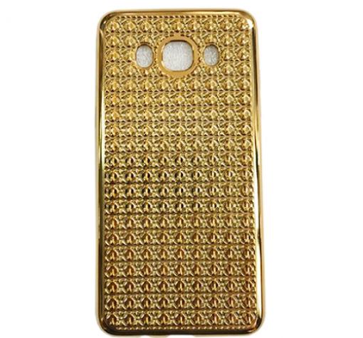Луксозен силиконов калъф / гръб / TPU за Samsung J3 2016 J320 - златист/ релефен