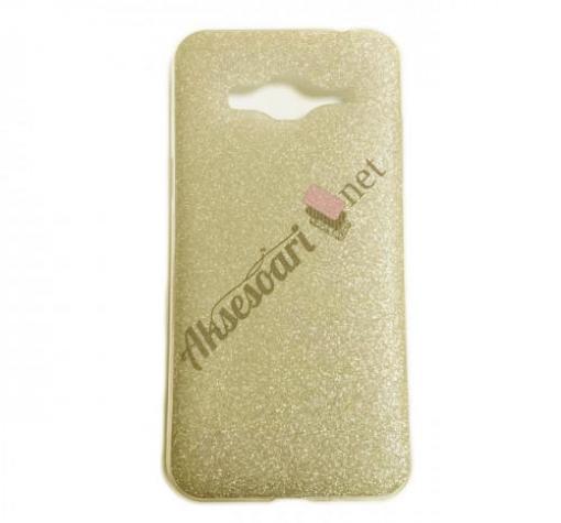 Силиконов калъф / гръб / TPU за Samsung J3 2016 J320 - златист / брокат