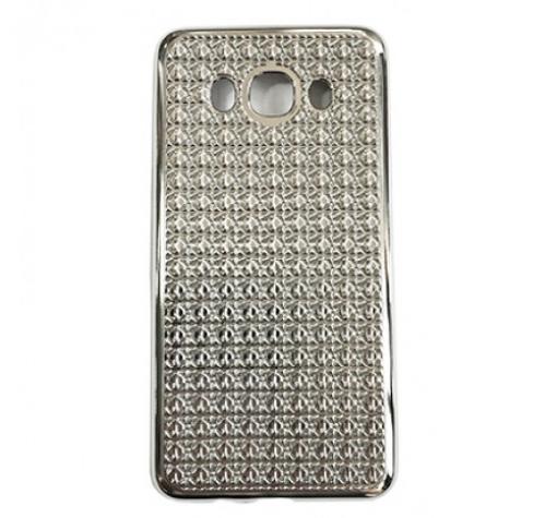 Луксозен силиконов калъф / гръб / TPU за Samsung J3 2016 J320 - сребрист / релефен