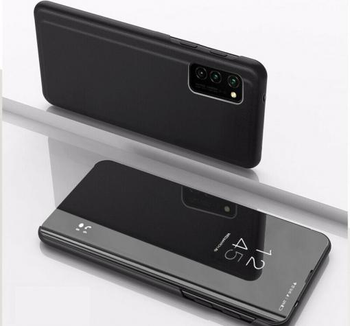 Луксозен калъф Clear View Cover с твърд гръб за Samsung A51 - черен