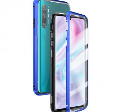 Магнитен калъф Bumper Case 360° FULL за Xiaomi Redmi Note 8T - прозрачен / синя рамка