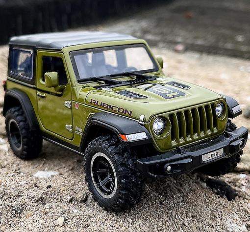 Метален джип с отварящи се врати капаци светлини и звуци Jeep Wrangler Rubicon 1:32