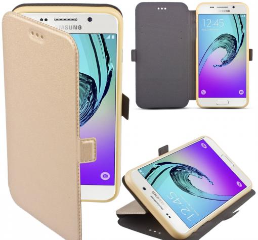 Кожен калъф Flip тефтер Flexi със стойка за Huawei P10 - златист
