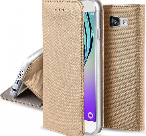 Калъф Magnet Case със стойка за Samsung Xcover 4 G390 - златист / ромбове