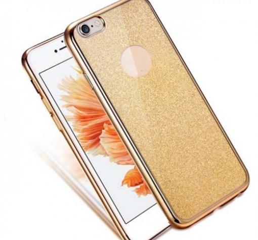 Луксозен силиконов калъф / гръб / TPU за Huawei P9 Lite - златист / брокат