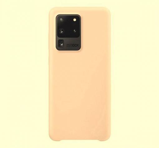 Луксозен силиконов гръб Silicone Cover за Samsung S20 Ultra - телесен