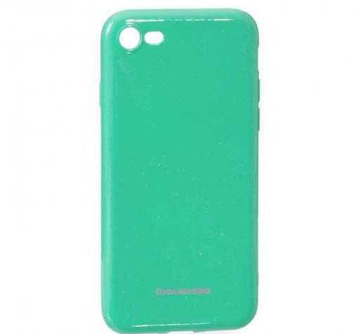 Силиконов калъф / гръб / Molan Cano Glossy Jelly Case за Apple iPhone 7 / iPhone 8 - мента / гланц / брокат