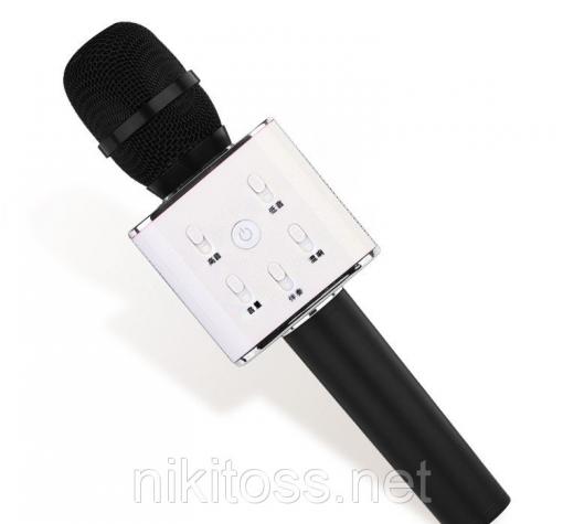 Караоке микрофон с вградени стерео високоговорители / Bluetooth Wireless Microphone Hifi Speaker Q7 - черен