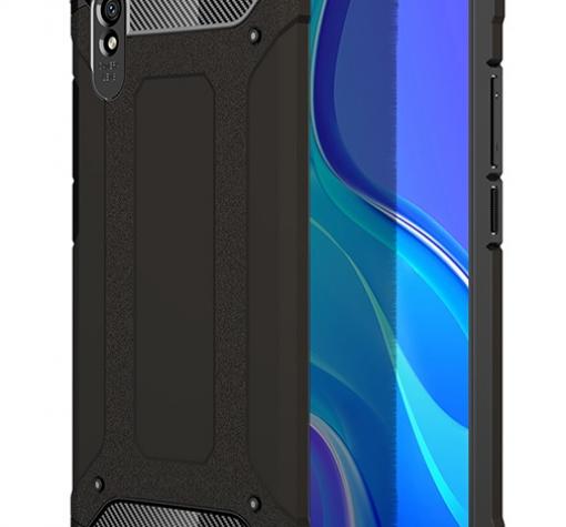 Силиконов гръб TPU Spigen Hybrid с твърда част за Xiaomi Redmi 9A - черен