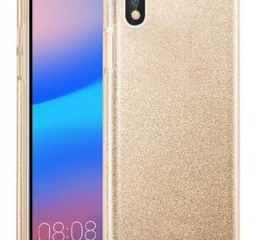 Силиконов калъф / гръб / TPU кейс за Samsung A10 - златист / брокат