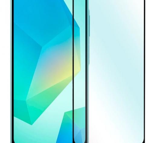 5D full cover Tempered glass Full Glue screen protector Samsung A16 / Извит стъклен скрийн протектор с лепило от вътрешната страна за Samsung A16 - черен кант