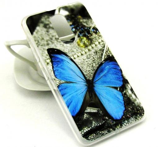 Силиконов калъф / гръб / TPU за Huawei Mate 10 Lite - сив / синя пеперуда