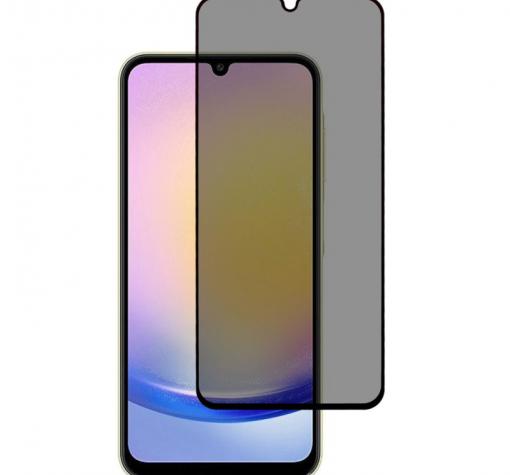 Privacy 5D full cover Tempered glass Samsung A26 / Извит стъклен скрийн протектор с лепило от вътрешната страна Samsung A26 - черен / прозрачен