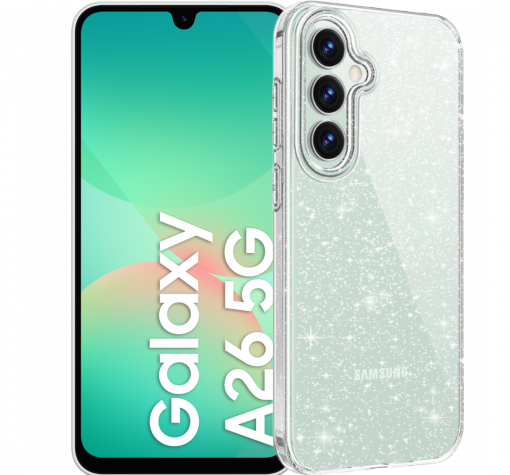 Луксозен силиконов калъф / кейс / Crystal Case TPU за Samsung A26 5G / A17 - прозрачен / брокат