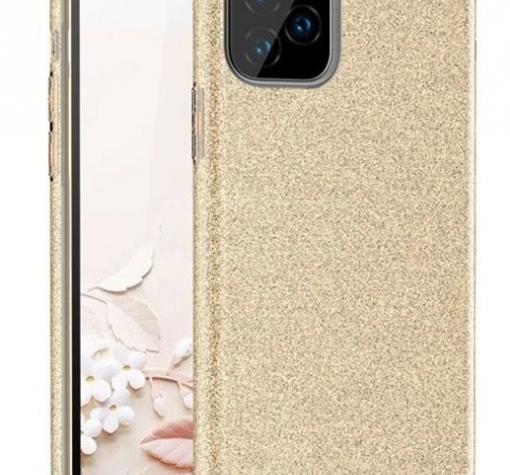 Силиконов калъф / гръб / TPU за Samsung A31 - златист / брокат