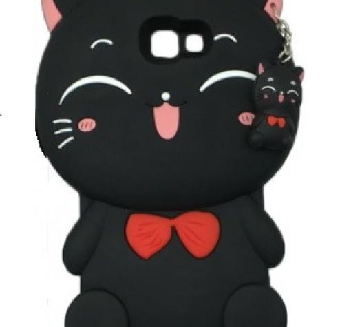 Силиконов калъф / гръб / TPU 3D за Samsung A5 2017 A520 - Lucky Kitty / черен