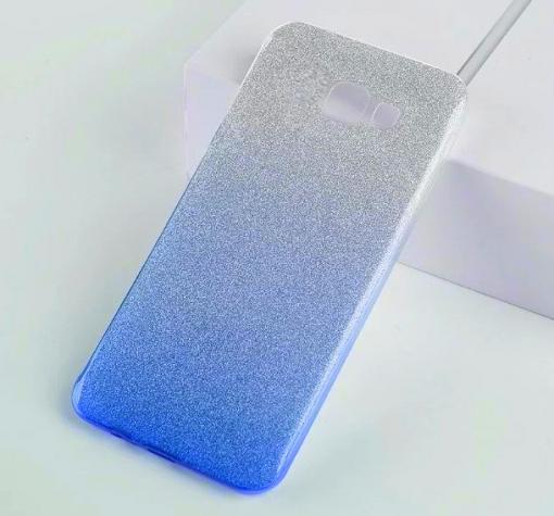 Силиконов калъф / гръб / TPU за Samsung A5 2017 A520 - преливащ / сребристо и синьо / брокат