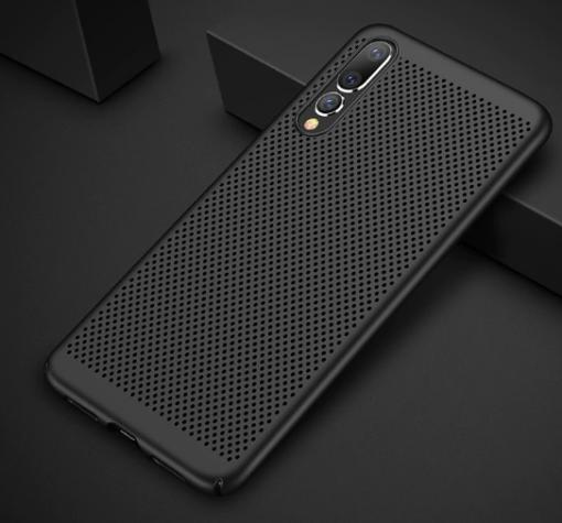 Луксозен твърд гръб за Samsung A7 2018 A750F - черен / Grid