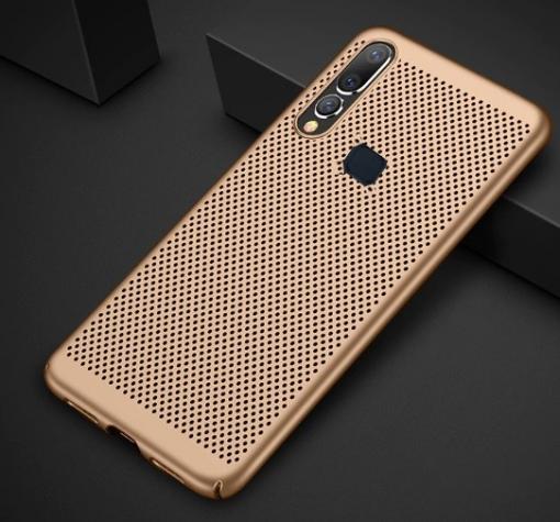 Луксозен твърд гръб за Samsung A9 A920F 2018 - златист / Grid
