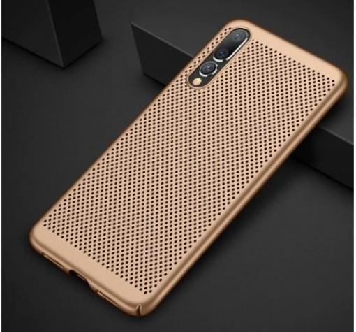 Луксозен твърд гръб за Samsung A10 - златист / Grid