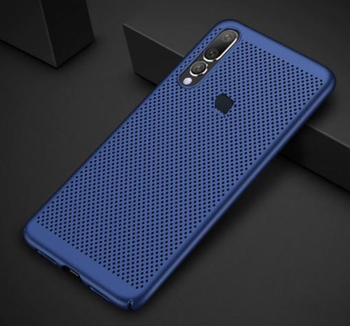 Луксозен твърд гръб за Samsung A9 A920F 2018 - тъмно син / Grid