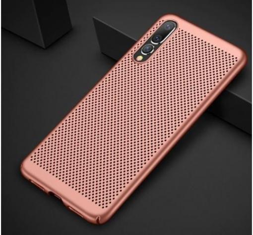 Луксозен твърд гръб за Samsung A10 - Rose Gold / Grid
