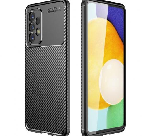 Луксозен силиконов калъф / гръб / TPU кейс Auto Focus за Samsung A73 5G - черен / Carbon