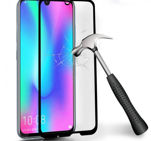 3D full cover Tempered glass Full Glue screen protector Huawei P Smart 2019 / Извит стъклен скрийн протектор с лепило от вътрешната страна за Huawei P Smart 2019 - черен