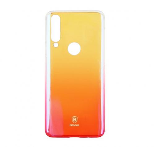 Луксозен гръб Baseus Glaze Case за Huawei P40 lite E - преливащ / прозрачно и розово