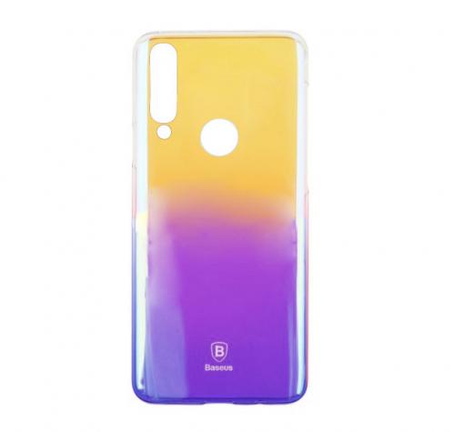 Луксозен гръб Baseus Glaze Case за Huawei P40 lite E - преливащ / прозрачно и лилаво