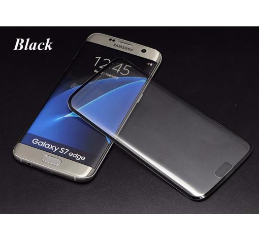 3D full cover Tempered glass screen protector Samsung S7 Edge G935 / Извит стъклен скрийн протектор Samsung S7 Edge G935 - прозрачен с черен кант